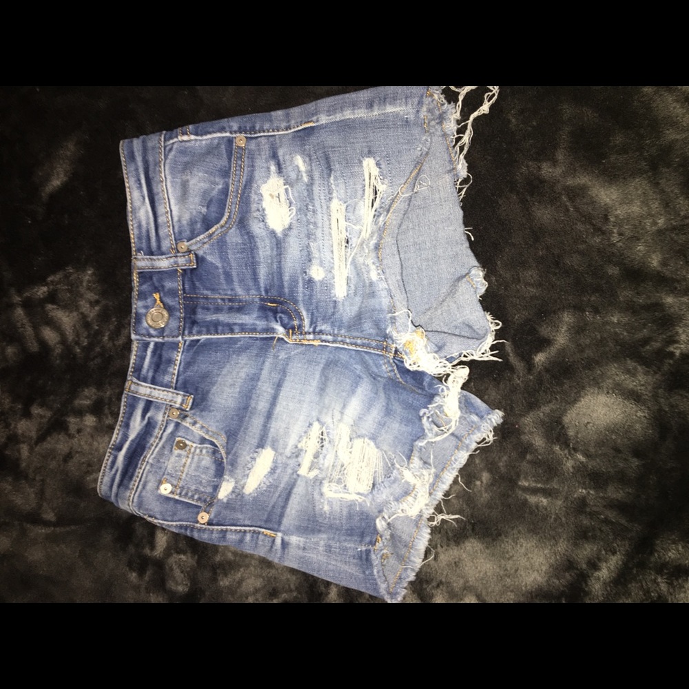 Denim short shorts